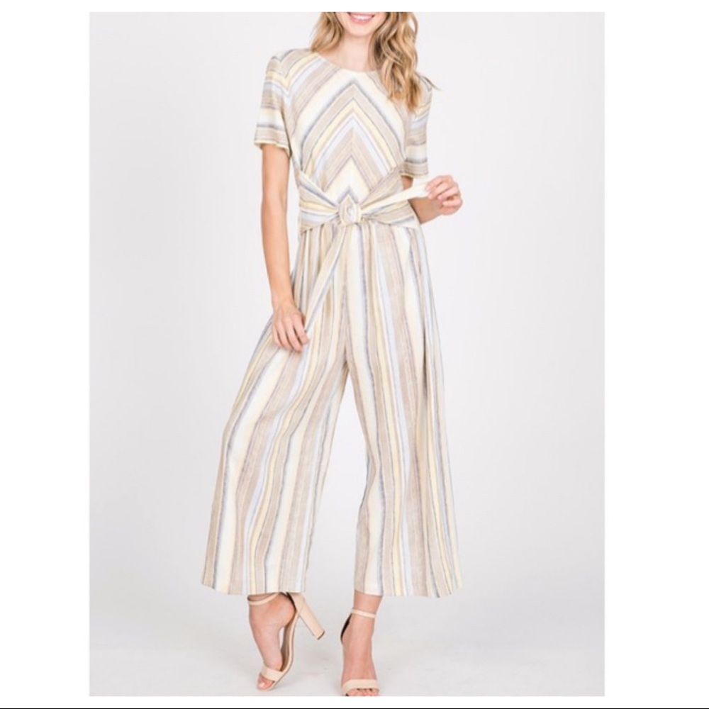 ✨LAST ONE✨Gorgeous multi striped cropped jumpsuit - Picture 6 of 6